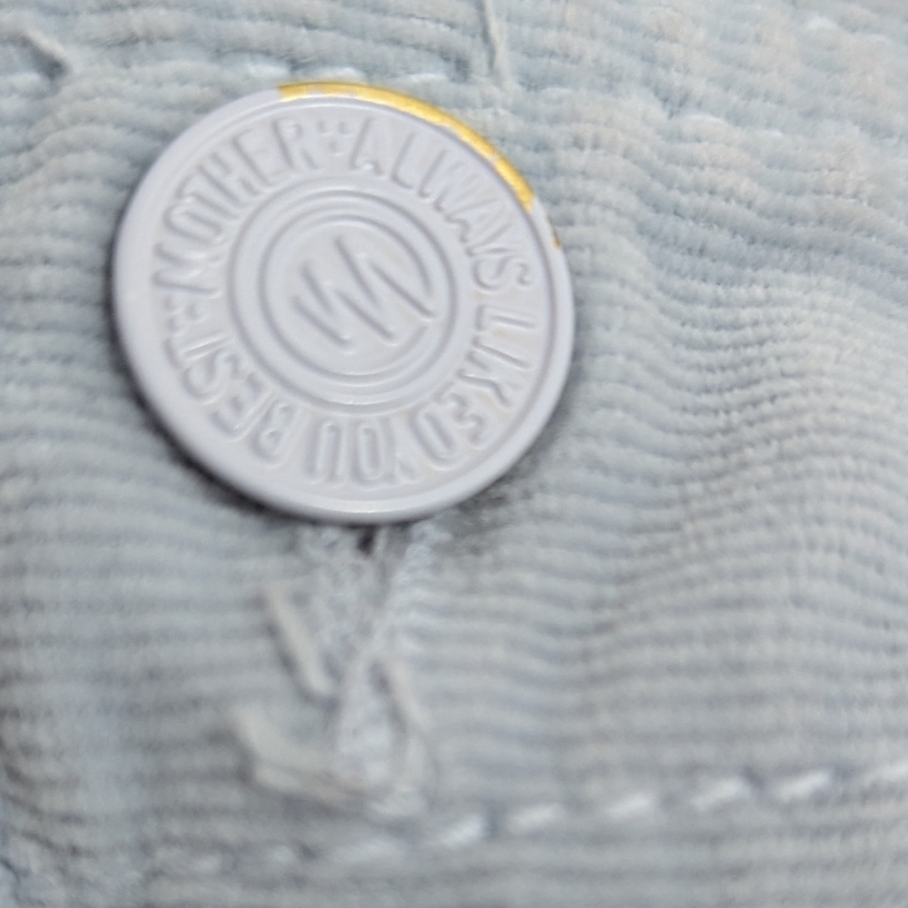 MOTHER Patch Rambler Stone Blue Corduroy Overalls - Picture 14 of 14